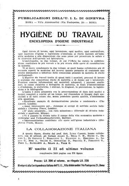 Informazioni sociali pubblicazione mensile curata dall'Ufficio corrispondente di Roma dell'Ufficio internazionale del lavoro, Ginevra