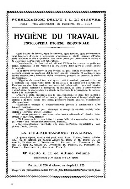 Informazioni sociali pubblicazione mensile curata dall'Ufficio corrispondente di Roma dell'Ufficio internazionale del lavoro, Ginevra