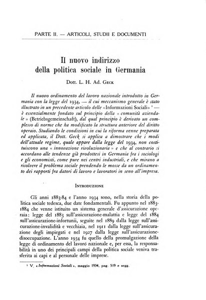 Informazioni sociali pubblicazione mensile curata dall'Ufficio corrispondente di Roma dell'Ufficio internazionale del lavoro, Ginevra