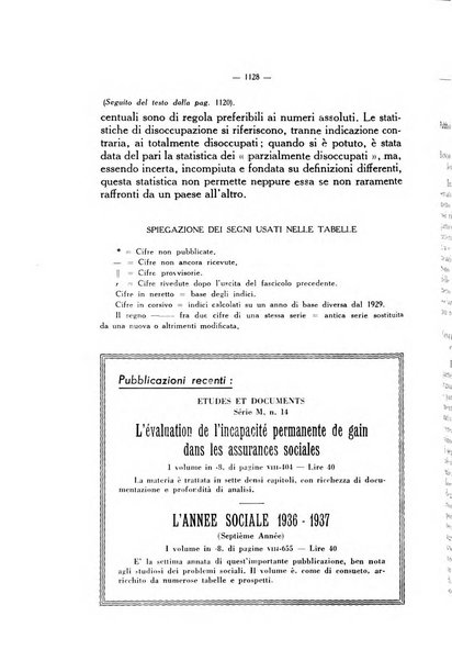 Informazioni sociali pubblicazione mensile curata dall'Ufficio corrispondente di Roma dell'Ufficio internazionale del lavoro, Ginevra