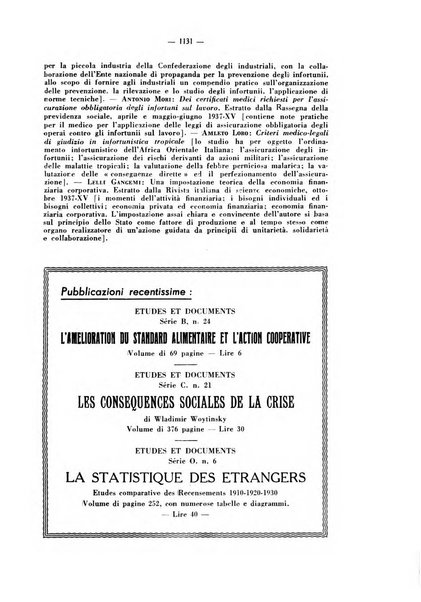 Informazioni sociali pubblicazione mensile curata dall'Ufficio corrispondente di Roma dell'Ufficio internazionale del lavoro, Ginevra