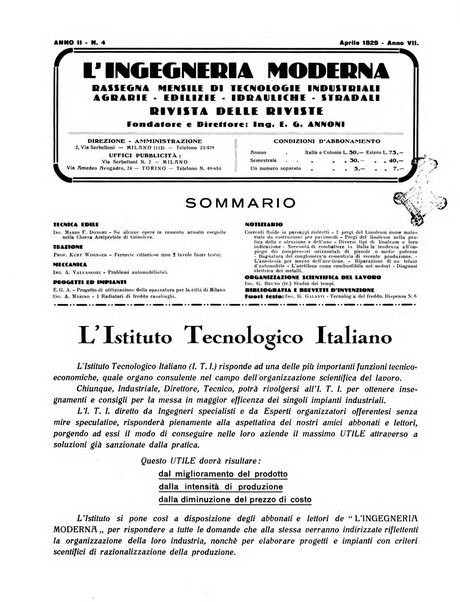 L'Ingegneria moderna rassegna di tecnologie industriali, agrarie, edilizie, idrauliche, stradali, ferroviarie