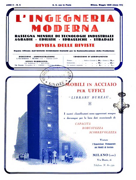 L'Ingegneria moderna rassegna di tecnologie industriali, agrarie, edilizie, idrauliche, stradali, ferroviarie