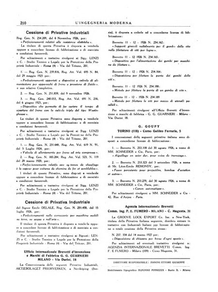 L'Ingegneria moderna rassegna di tecnologie industriali, agrarie, edilizie, idrauliche, stradali, ferroviarie