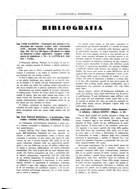 L'Ingegneria moderna rassegna di tecnologie industriali, agrarie, edilizie, idrauliche, stradali, ferroviarie