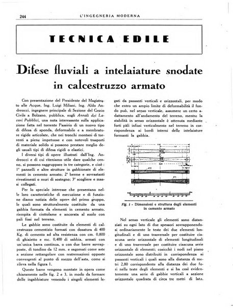 L'Ingegneria moderna rassegna di tecnologie industriali, agrarie, edilizie, idrauliche, stradali, ferroviarie