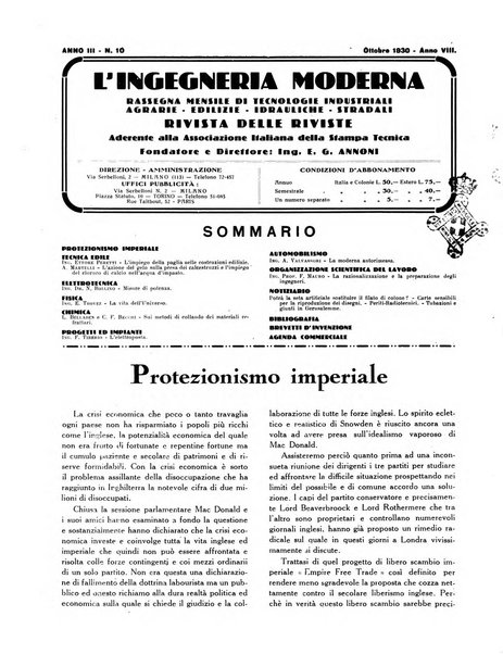 L'Ingegneria moderna rassegna di tecnologie industriali, agrarie, edilizie, idrauliche, stradali, ferroviarie