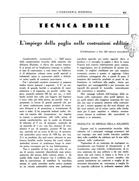 L'Ingegneria moderna rassegna di tecnologie industriali, agrarie, edilizie, idrauliche, stradali, ferroviarie