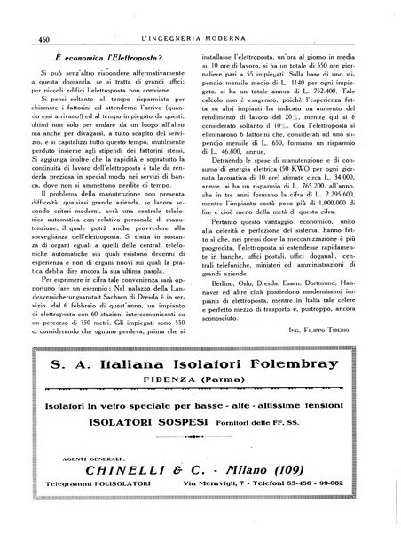 L'Ingegneria moderna rassegna di tecnologie industriali, agrarie, edilizie, idrauliche, stradali, ferroviarie