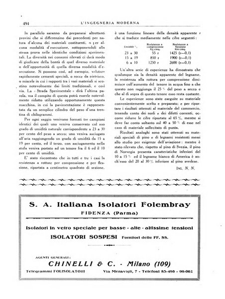 L'Ingegneria moderna rassegna di tecnologie industriali, agrarie, edilizie, idrauliche, stradali, ferroviarie