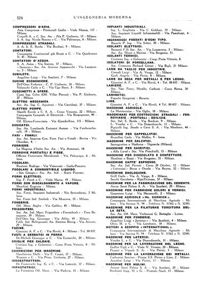 L'Ingegneria moderna rassegna di tecnologie industriali, agrarie, edilizie, idrauliche, stradali, ferroviarie