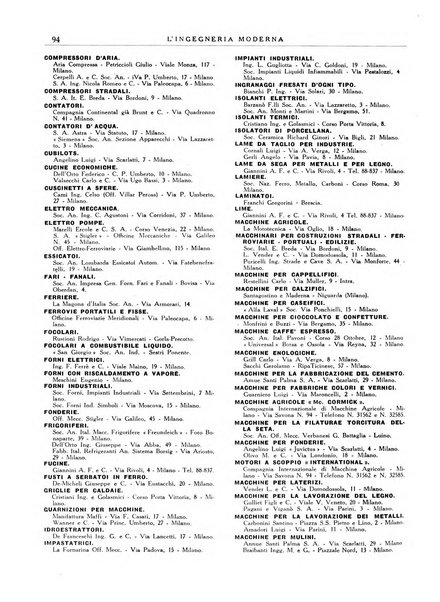 L'Ingegneria moderna rassegna di tecnologie industriali, agrarie, edilizie, idrauliche, stradali, ferroviarie