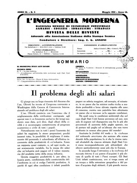 L'Ingegneria moderna rassegna di tecnologie industriali, agrarie, edilizie, idrauliche, stradali, ferroviarie