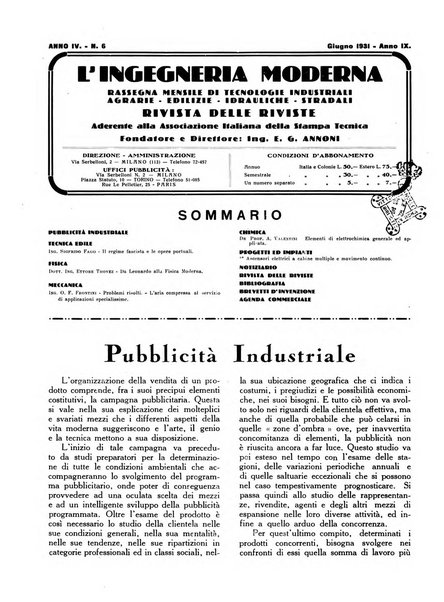 L'Ingegneria moderna rassegna di tecnologie industriali, agrarie, edilizie, idrauliche, stradali, ferroviarie