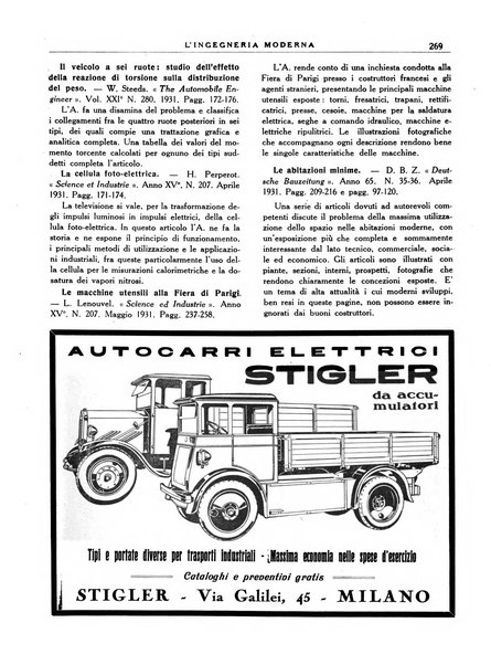 L'Ingegneria moderna rassegna di tecnologie industriali, agrarie, edilizie, idrauliche, stradali, ferroviarie