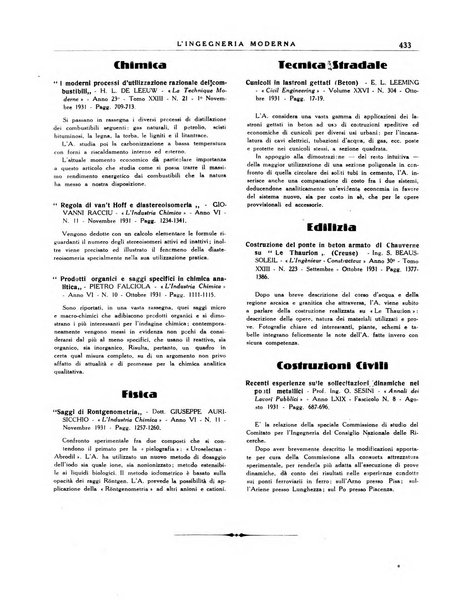 L'Ingegneria moderna rassegna di tecnologie industriali, agrarie, edilizie, idrauliche, stradali, ferroviarie