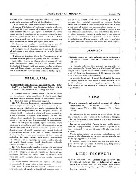 L'Ingegneria moderna rassegna di tecnologie industriali, agrarie, edilizie, idrauliche, stradali, ferroviarie