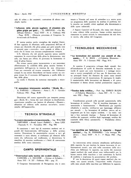 L'Ingegneria moderna rassegna di tecnologie industriali, agrarie, edilizie, idrauliche, stradali, ferroviarie