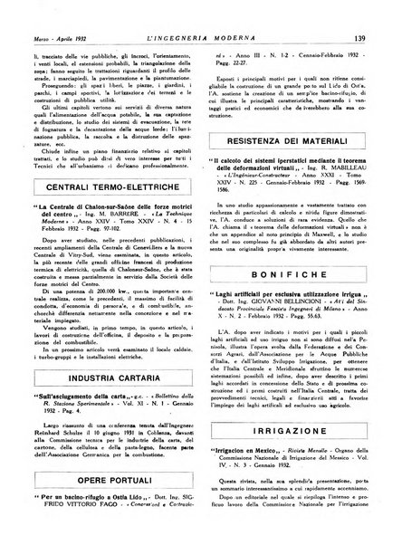 L'Ingegneria moderna rassegna di tecnologie industriali, agrarie, edilizie, idrauliche, stradali, ferroviarie