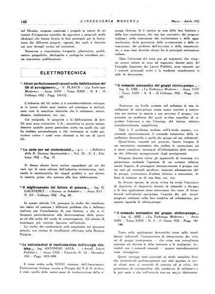 L'Ingegneria moderna rassegna di tecnologie industriali, agrarie, edilizie, idrauliche, stradali, ferroviarie