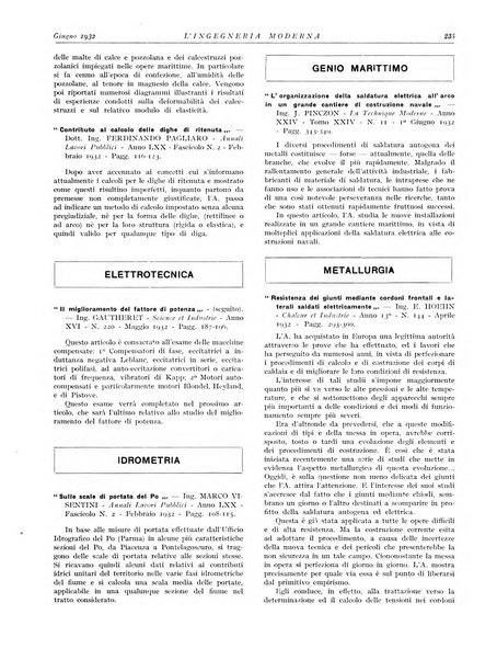 L'Ingegneria moderna rassegna di tecnologie industriali, agrarie, edilizie, idrauliche, stradali, ferroviarie