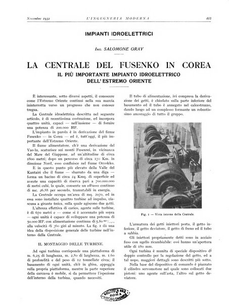 L'Ingegneria moderna rassegna di tecnologie industriali, agrarie, edilizie, idrauliche, stradali, ferroviarie