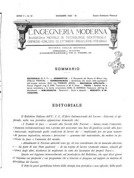 L'Ingegneria moderna rassegna di tecnologie industriali, agrarie, edilizie, idrauliche, stradali, ferroviarie