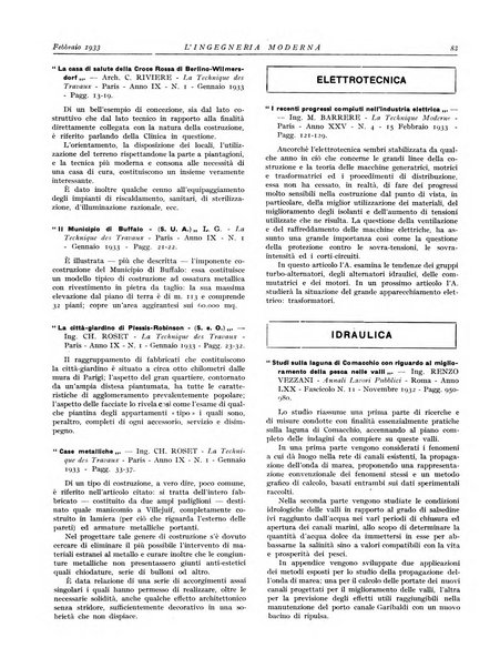 L'Ingegneria moderna rassegna di tecnologie industriali, agrarie, edilizie, idrauliche, stradali, ferroviarie