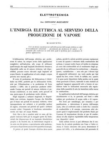 L'Ingegneria moderna rassegna di tecnologie industriali, agrarie, edilizie, idrauliche, stradali, ferroviarie