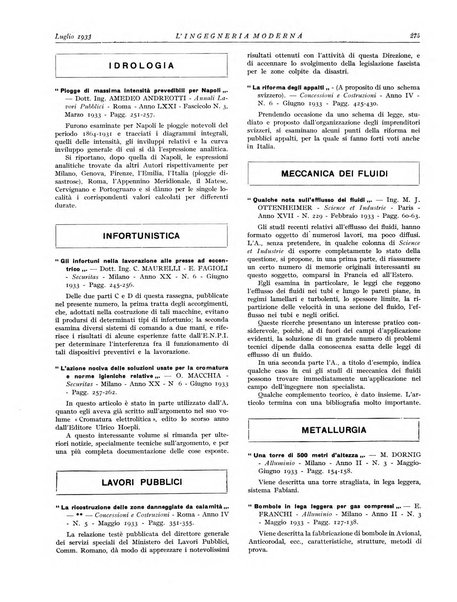 L'Ingegneria moderna rassegna di tecnologie industriali, agrarie, edilizie, idrauliche, stradali, ferroviarie