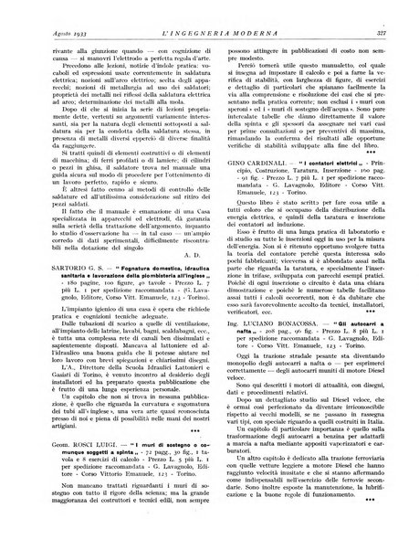 L'Ingegneria moderna rassegna di tecnologie industriali, agrarie, edilizie, idrauliche, stradali, ferroviarie