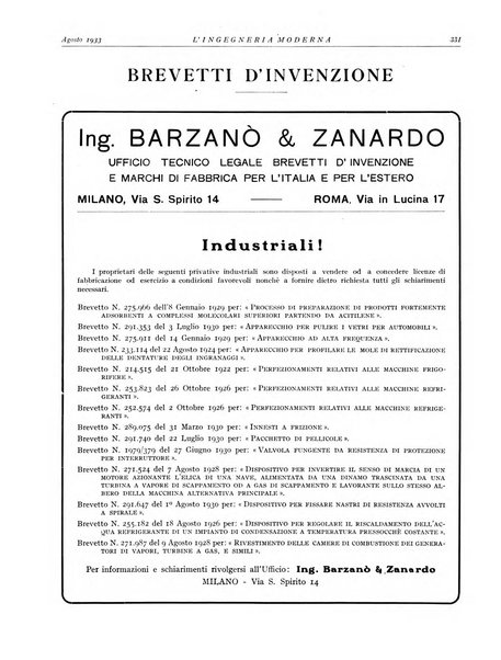 L'Ingegneria moderna rassegna di tecnologie industriali, agrarie, edilizie, idrauliche, stradali, ferroviarie