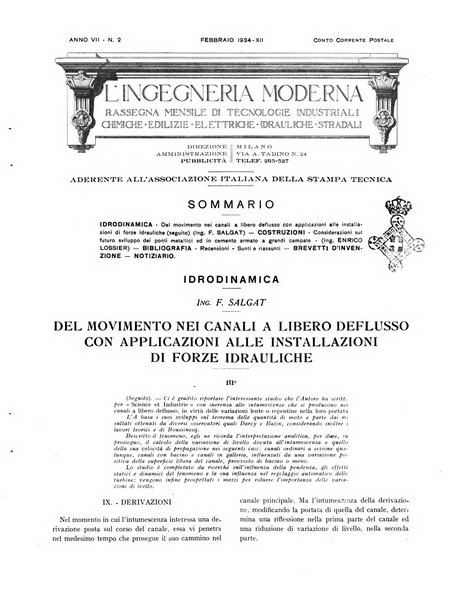 L'Ingegneria moderna rassegna di tecnologie industriali, agrarie, edilizie, idrauliche, stradali, ferroviarie