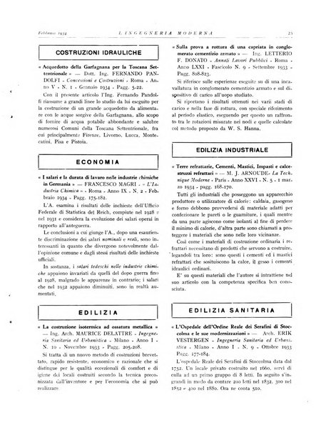 L'Ingegneria moderna rassegna di tecnologie industriali, agrarie, edilizie, idrauliche, stradali, ferroviarie