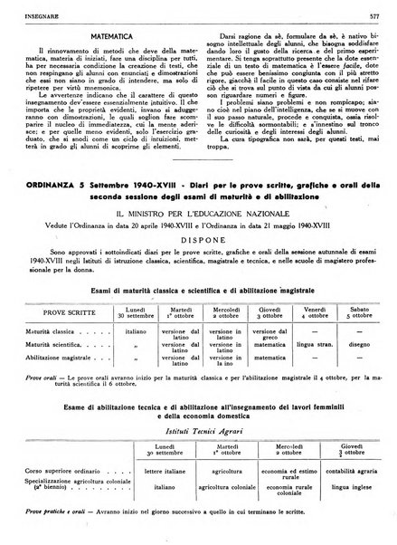 Insegnare bollettino quindicinale dell'Ente nazionale dell'insegnamento medio