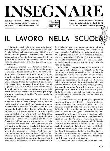 Insegnare bollettino quindicinale dell'Ente nazionale dell'insegnamento medio