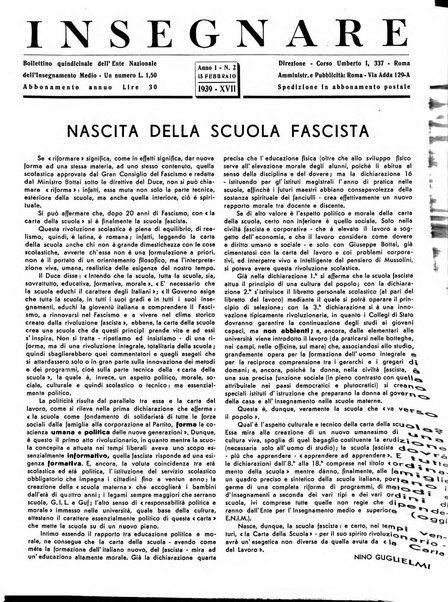 Insegnare bollettino quindicinale dell'Ente nazionale dell'insegnamento medio