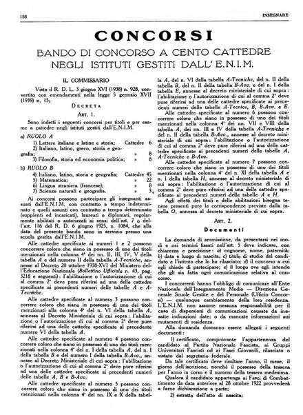 Insegnare bollettino quindicinale dell'Ente nazionale dell'insegnamento medio