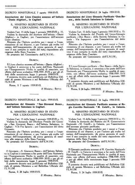 Insegnare bollettino quindicinale dell'Ente nazionale dell'insegnamento medio