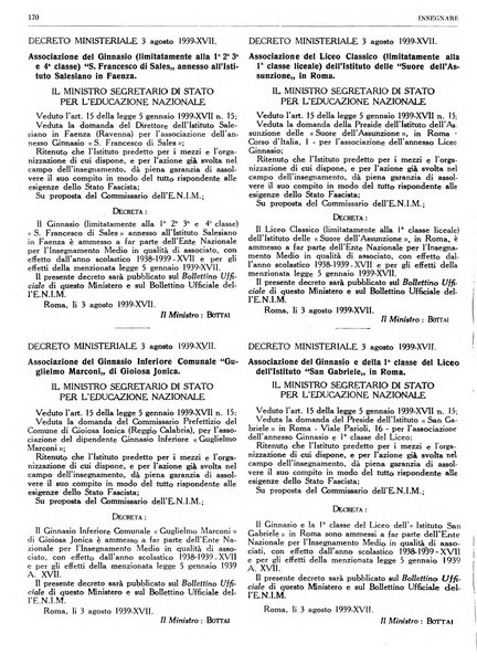 Insegnare bollettino quindicinale dell'Ente nazionale dell'insegnamento medio