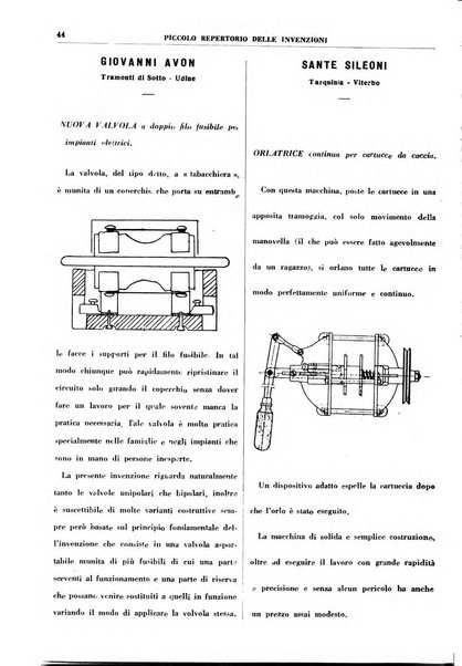 L'inventore italiano rivista mensile della Associazione nazionale fascista inventori