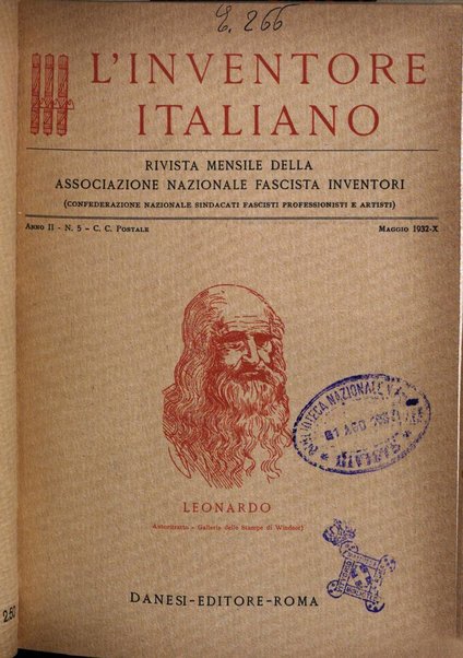 L'inventore italiano rivista mensile della Associazione nazionale fascista inventori