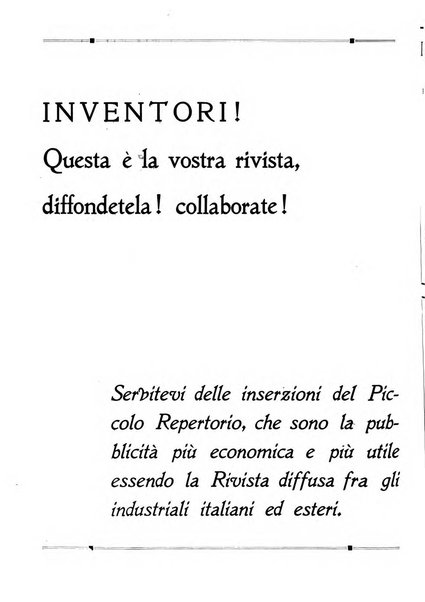 L'inventore italiano rivista mensile della Associazione nazionale fascista inventori