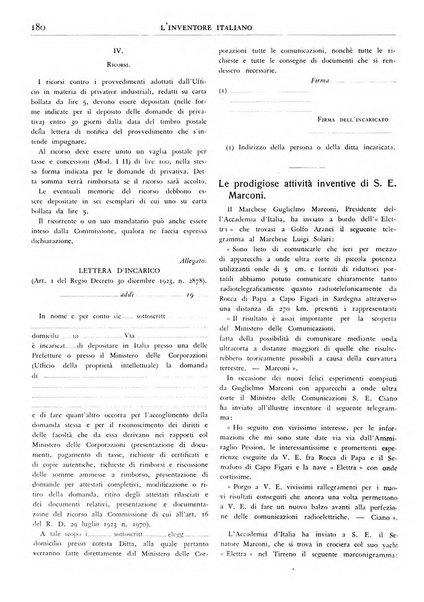 L'inventore italiano rivista mensile della Associazione nazionale fascista inventori