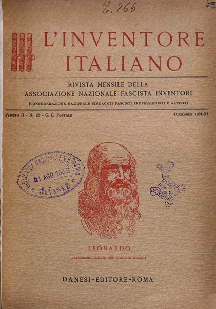 L'inventore italiano rivista mensile della Associazione nazionale fascista inventori