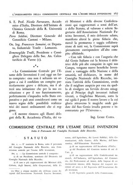 L'inventore italiano rivista mensile della Associazione nazionale fascista inventori