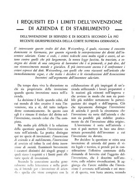 L'inventore italiano rivista mensile della Associazione nazionale fascista inventori