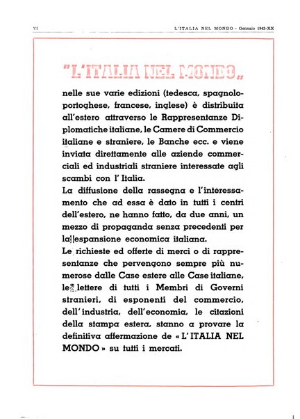 L'Italia nel mondo edizione in lingua italiana per gli scambi con l'estero