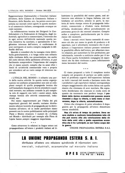 L'Italia nel mondo edizione in lingua italiana per gli scambi con l'estero