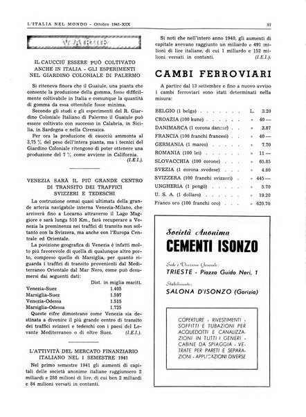 L'Italia nel mondo edizione in lingua italiana per gli scambi con l'estero